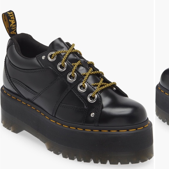Dr. Martens 5 Eye Quad Max Lug Sneaker- black buttero size 8 women’s - Picture 1 of 6